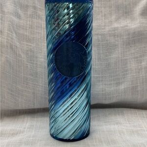 NEW Starbucks 16 Oz Tumbler Plastic Tumbler Blue Swirl 2022